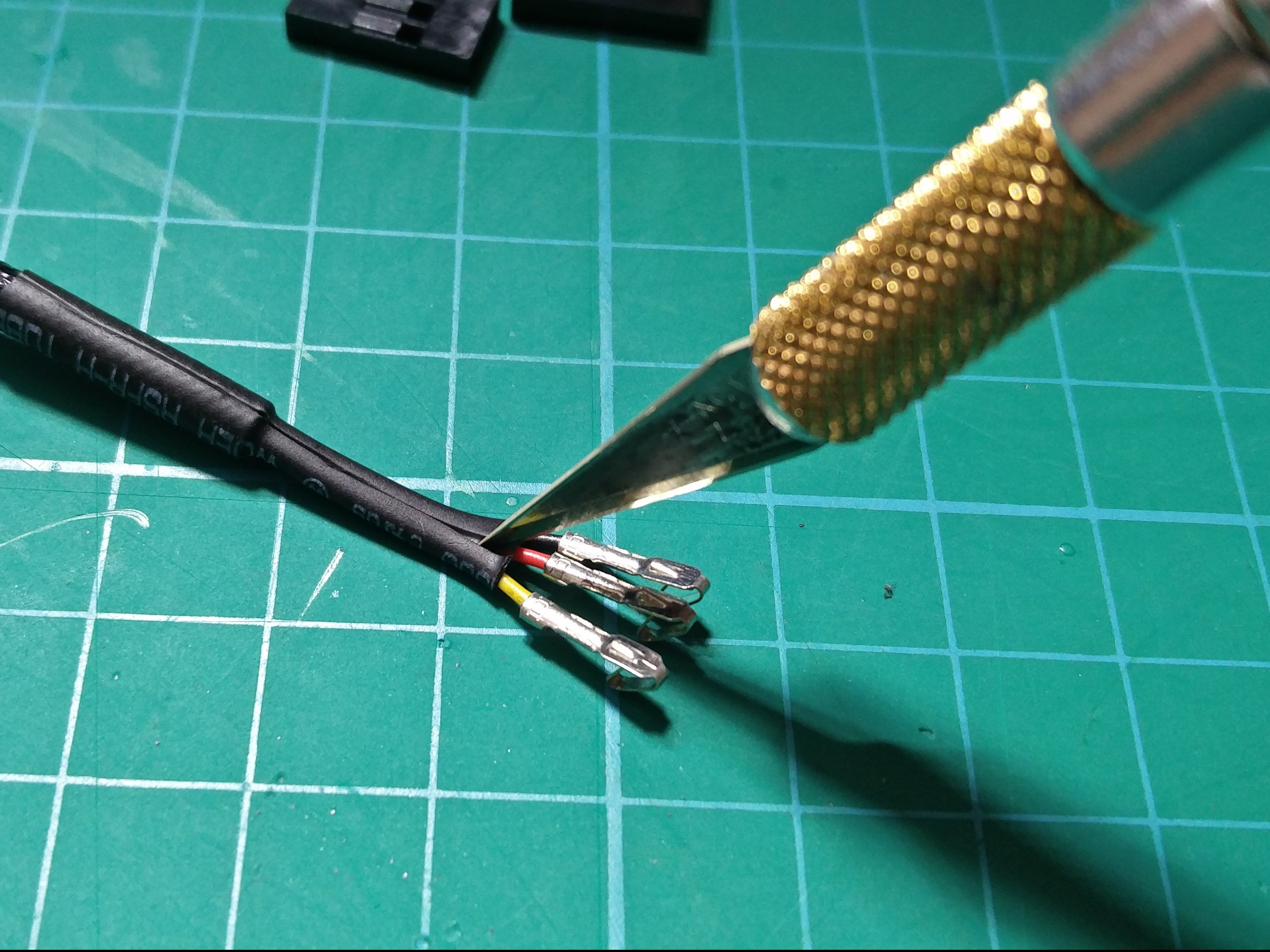 Remove factory connector and sheathing.